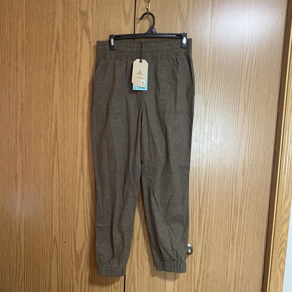 NWT Prana Mantra Joggers Women’s Small Hemp Cotton Green
